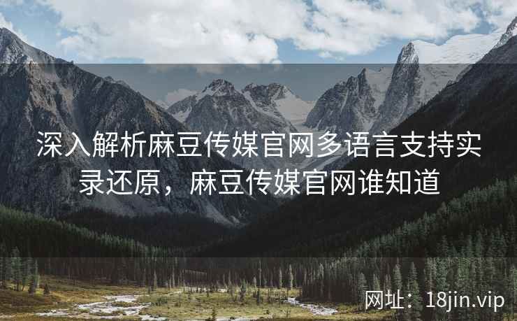 深入解析麻豆传媒官网多语言支持实录还原，麻豆传媒官网谁知道  第2张
