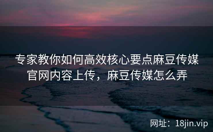 专家教你如何高效核心要点麻豆传媒官网内容上传，麻豆传媒怎么弄