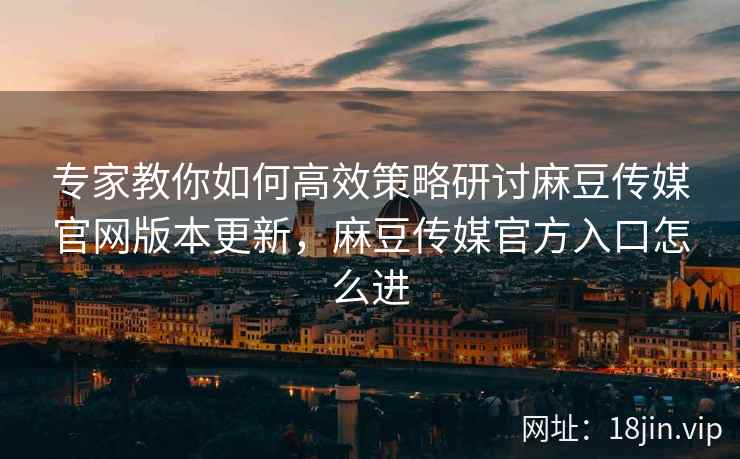 专家教你如何高效策略研讨麻豆传媒官网版本更新，麻豆传媒官方入口怎么进