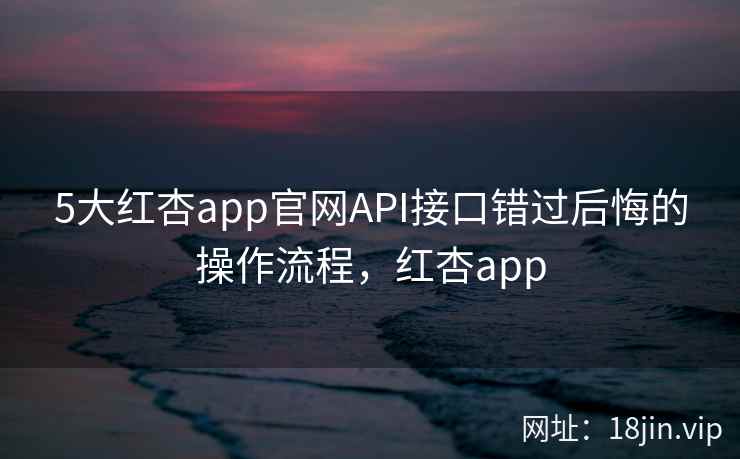 5大红杏app官网API接口错过后悔的操作流程,红杏app